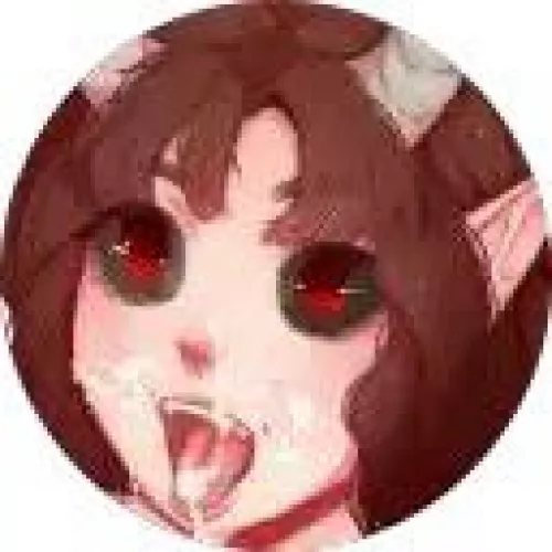 LF Color Source: Red Eyes, Brown Hair, 1girl, Horns, Demon, Facial, Blushing, Tongue, Elf Ears