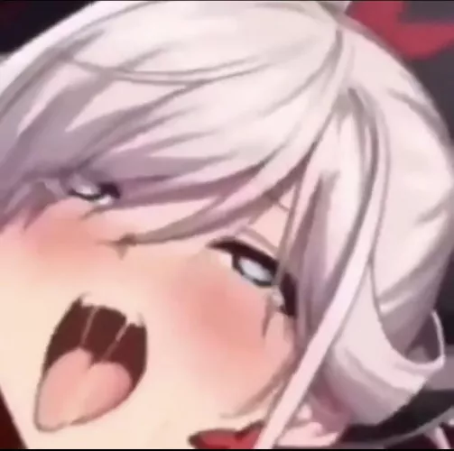 LF Color Source: White hair, Blushing, Ahegao, Drool, Lidded eyes, Tongue out, Animated (?)