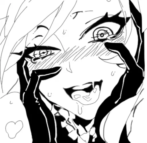 LF Mono source: 1girl, ahegao, saliva/cum in mouth, sweat