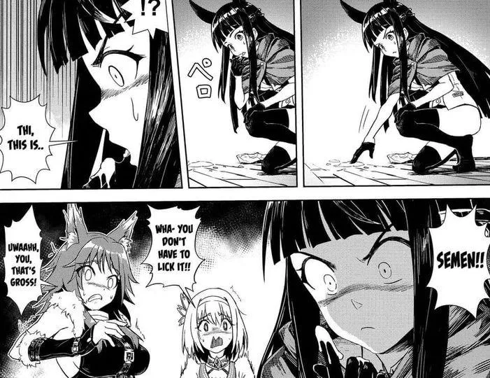 LF Mono Source: 3girls, black hair, “!?”, “Thi, this is..”, “Semen!!”, “Wha- You don’t have to lick it!!”, “Uwaahh, you, that’s gross!”, licking semen, cat ears, kemonomimi, grossed out LF Mono Source: 3girls, black hair, “!?”, “Thi, this is..”, “Semen!!”, “Wha- You don’t have to lick it!!”, “Uwaahh, you, that’s gross!”, licking semen, cat ears, kemonomimi, grossed out