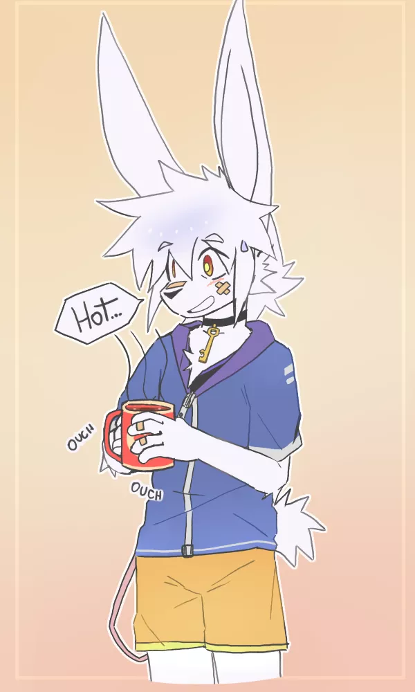 Local bunny doesn't know he can hold the handle to not get burned