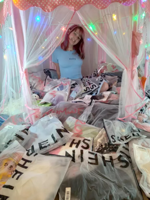 🧸🎀🍭Look how much daddy spoiled me!!! Before we met I didn't have much little clothes so he bought me tons!!! He's been dressing me up 