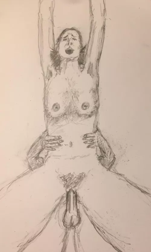 Lying on the floor while she takes it from a bigger guy