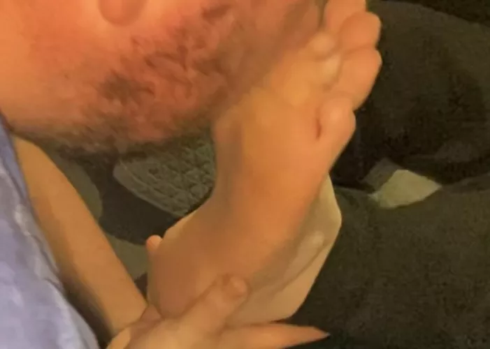 Me licking my straight 18yo friends feet