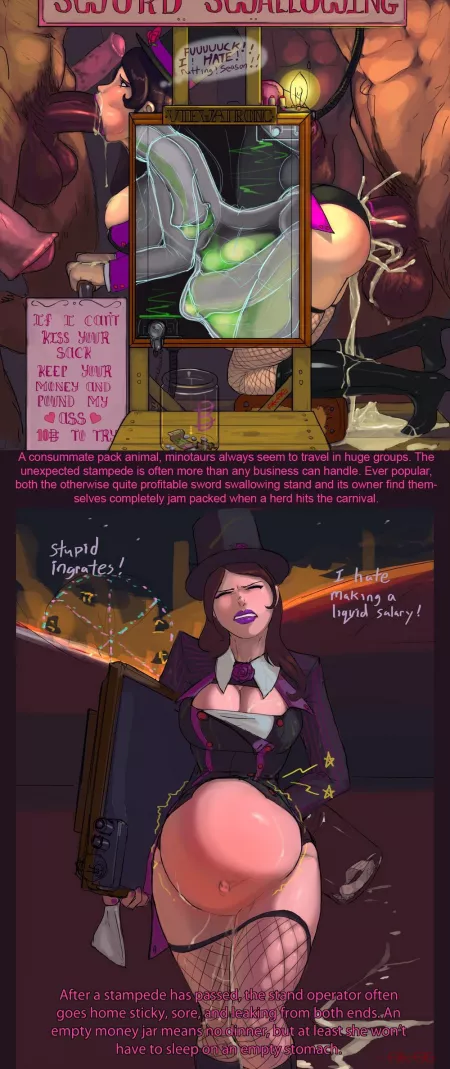 [M/F/M] Zatanna coming home empty-handed with no money in her pocket but did with a big belly full of cum (aka6)