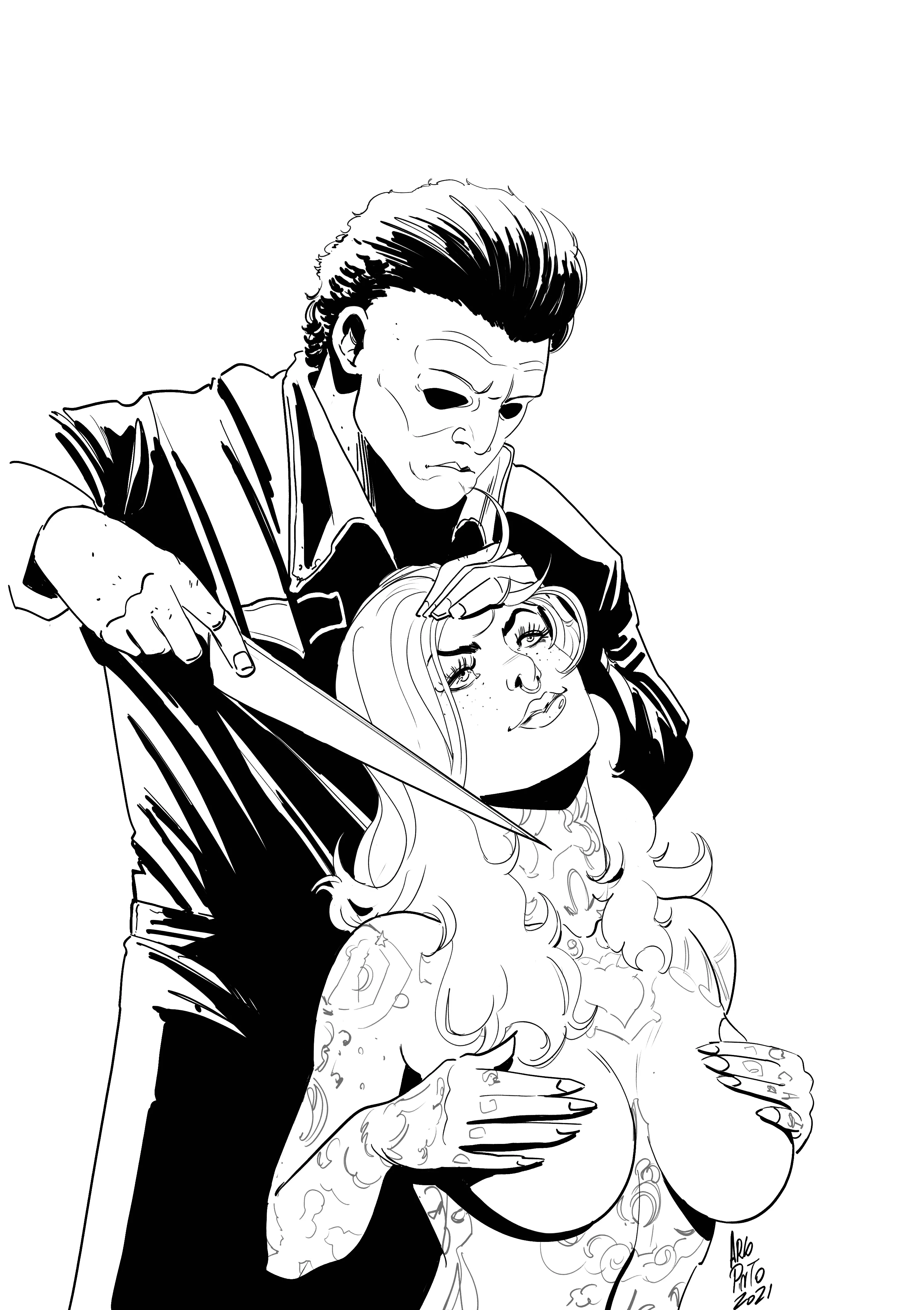 Michael Meyers and Riae (FanArt by me)