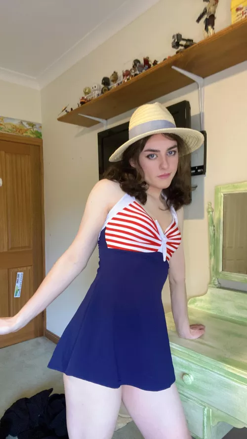 More of the vintage swimsuit and from a different angle as requested ☺️😋 what do u guys think?