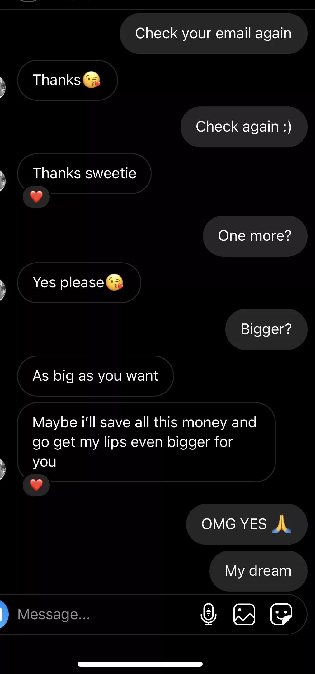My dream, helping a bimbo pay for her lip filler 😘
