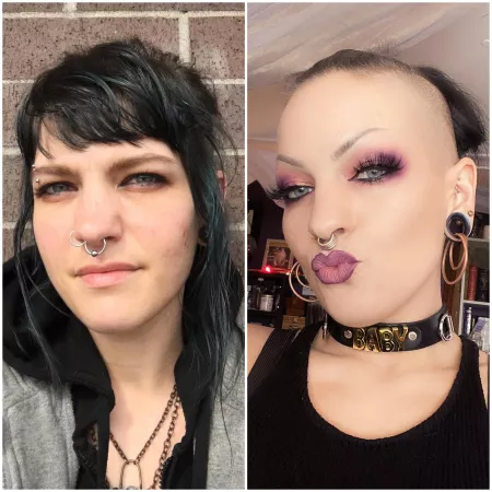 My first post here 🥺👉🏼👈🏼 2016 vs 2021! I’m finally becoming who I always knew I was 😌 a pretty baby