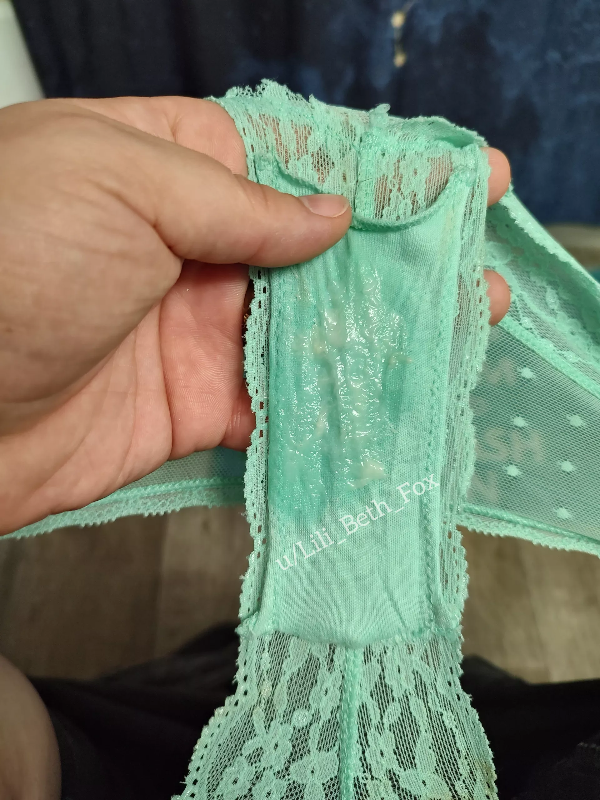 My panties get so creamy and cummy when I'm horny 💕 [OC]