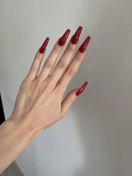 my red long nails🔥🔥🔥