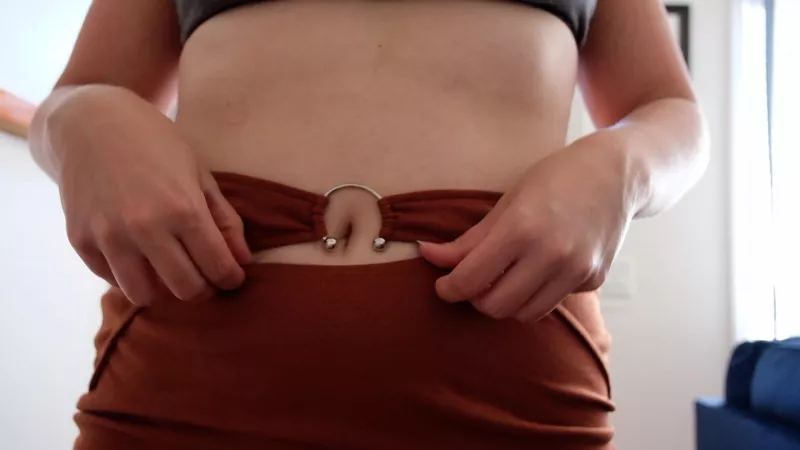 My skirt puts my belly button on display