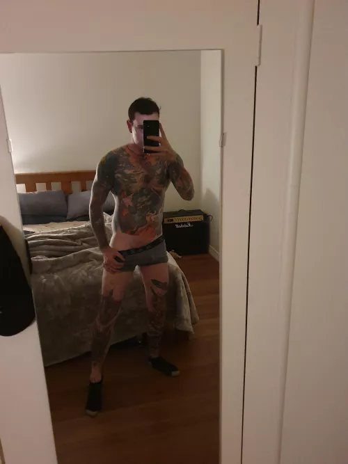 My tattoos kinda make it look I have skin color shorts. PMS welcome