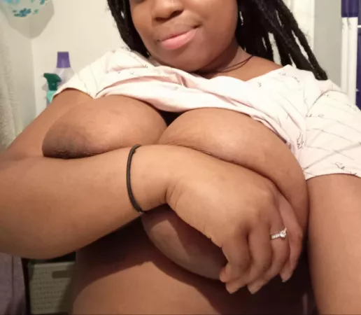 My tits are a bit heavy can you help me hold them?❤️ (F)