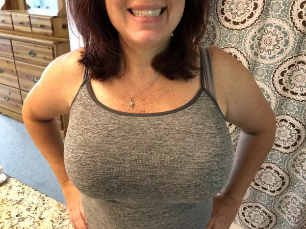 My tits seem particularly big today. Can’t wait to catch guys staring. (F) 😈❤️