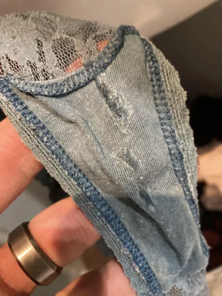 My wife took them off and asked me to put them in the hamper for her. Soaked and creamy