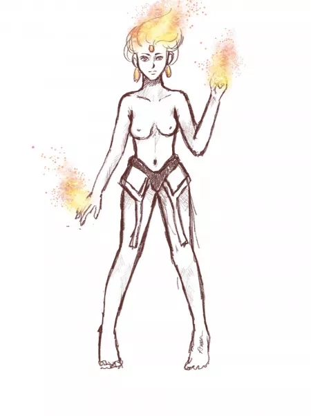 My wife’s sketch of Lina Arcana