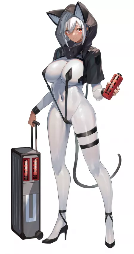 Neko Hoodie + White Bodysuit