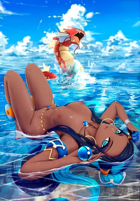Nessa out for a swim