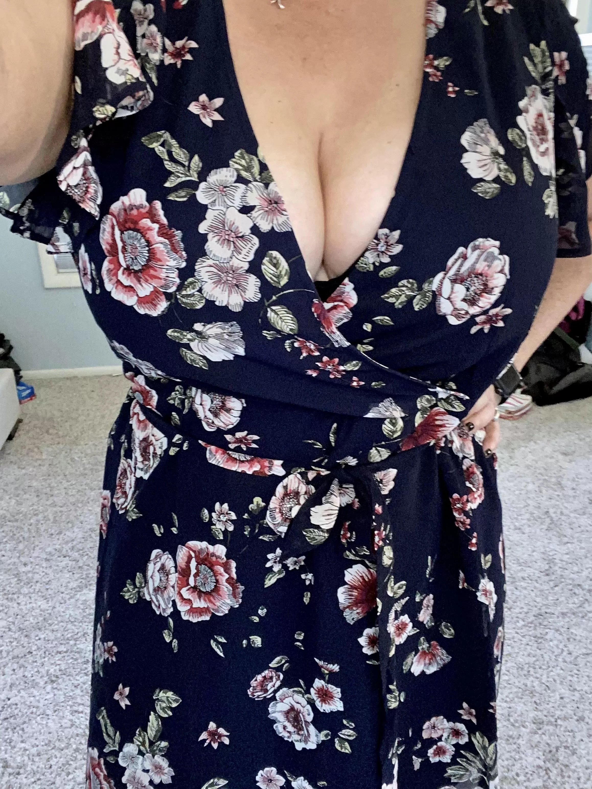 New work dress. Too much cleavage?