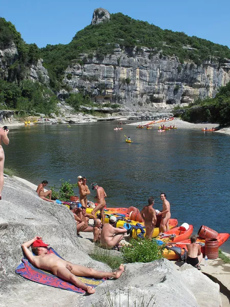 No beach sand on the nudist side? No problem! No beach sand on the nudist side? No problem!