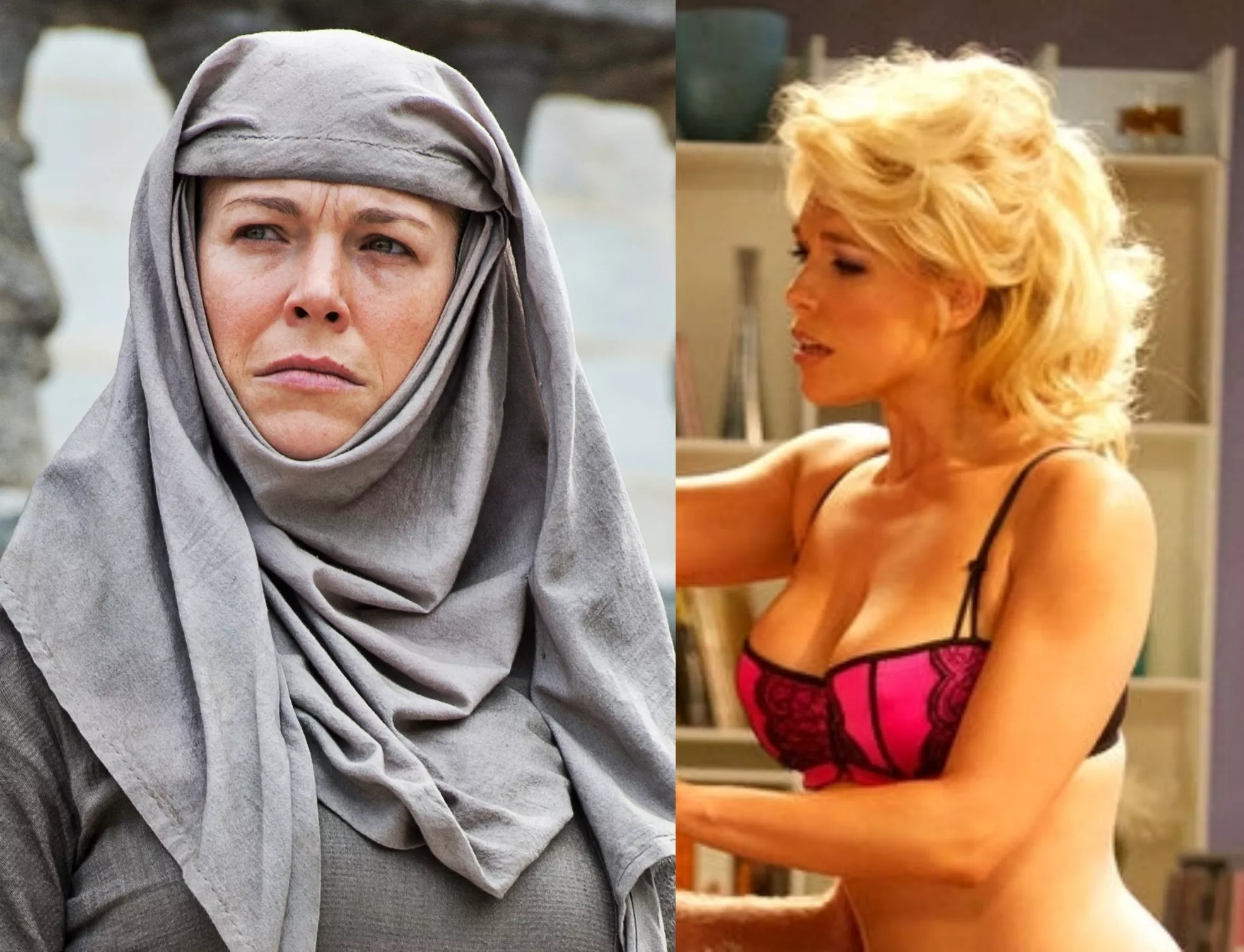 [No Spoilers] The actress who played Septa Unella, Hannah Waddingham. Had no idea she looked like this under that nun outfit.