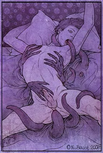 NoBeast artwork. Rare western male “victim” (although he looks ok with it…)