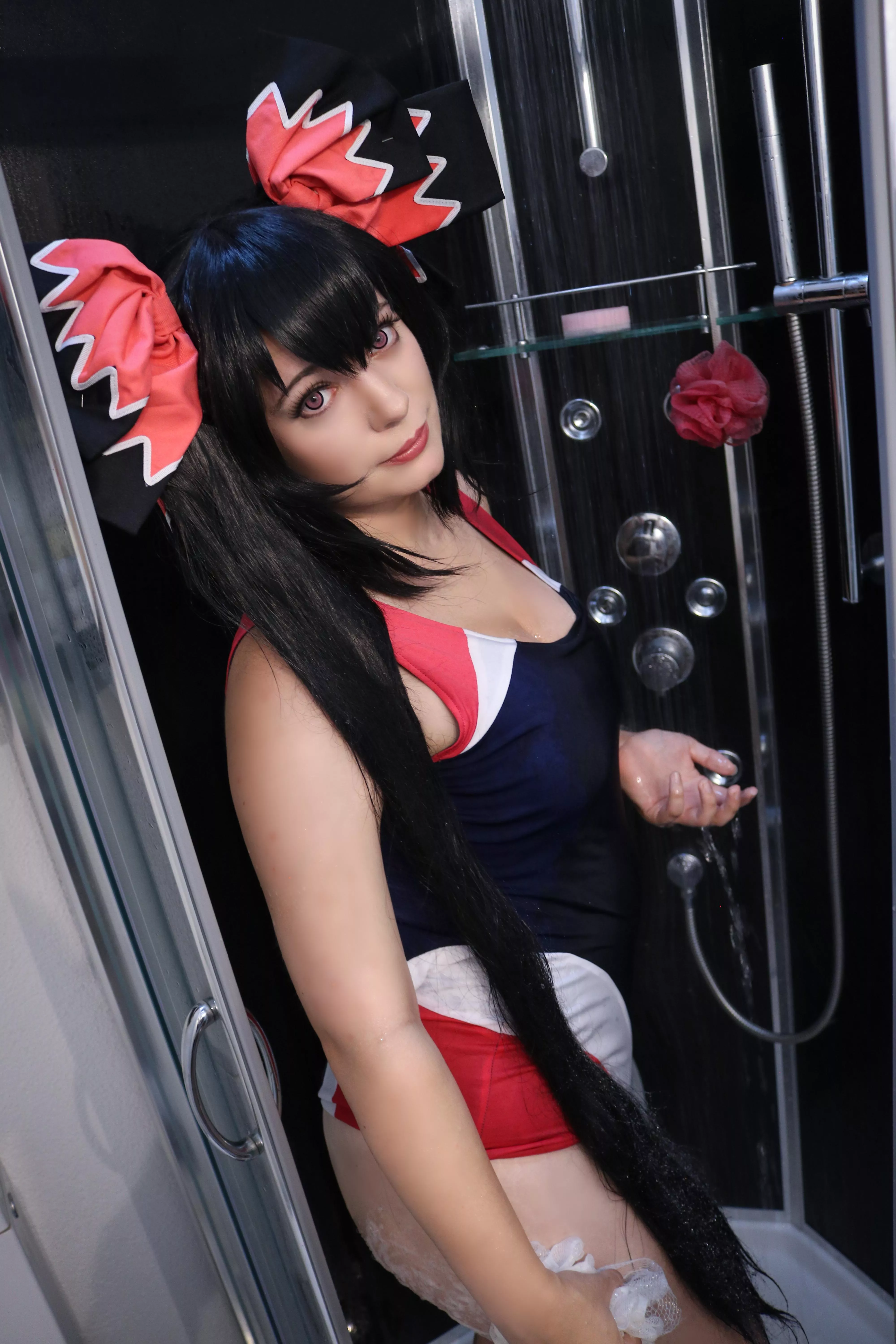 Noire invites you to shower with her. Will you accept her invitation? (By Lysande)