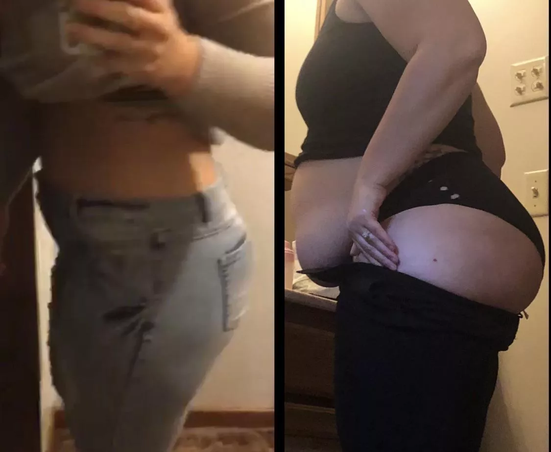 Not sure what takes the spotlight now, the belly or the booty 🤷‍♀️