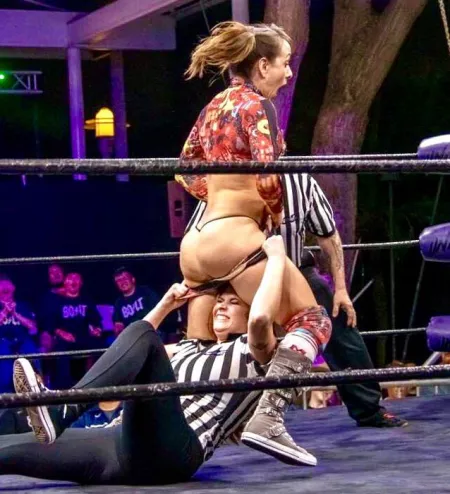On a wrestling match On a wrestling match