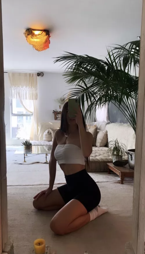 on my knees, but kind of want to take my top off? 😈