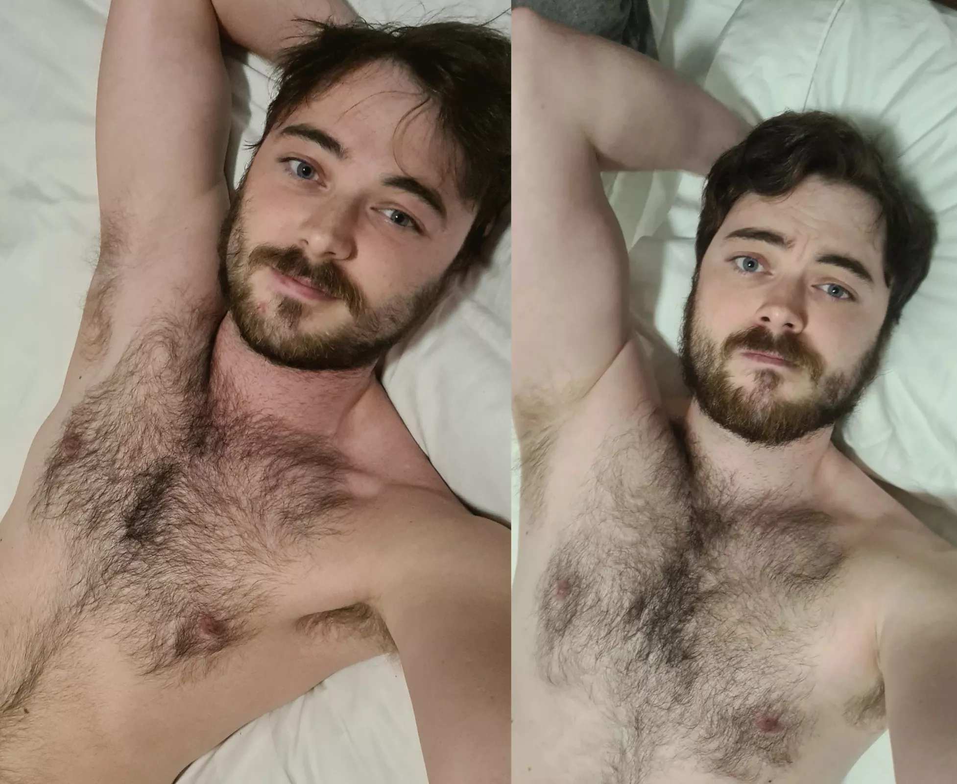 One year difference. Lost my tan, but gained some 💪
