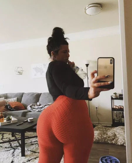 Orange yoga pants