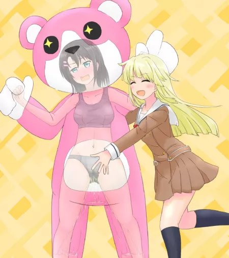 Overworked and underpaid mascot employee is denied bathroom breaks.