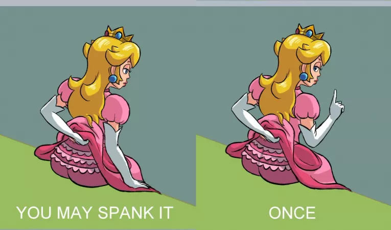 Peach grants spank permission by PepperTroopa