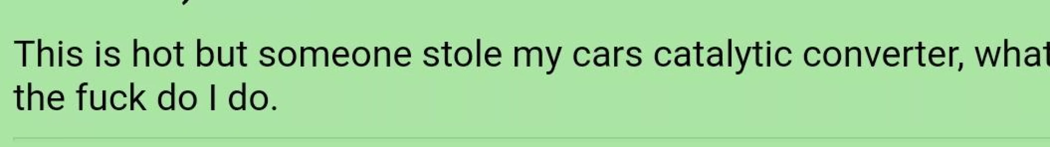 Please return this gentleman's catalytic converter