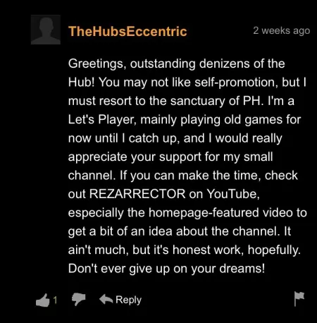 Plugging yt in ph comments damn