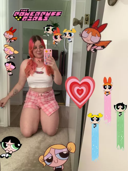 powerpuff girls! i know i look like blossom but i’m really a bubbles 👉🏻👈🏻