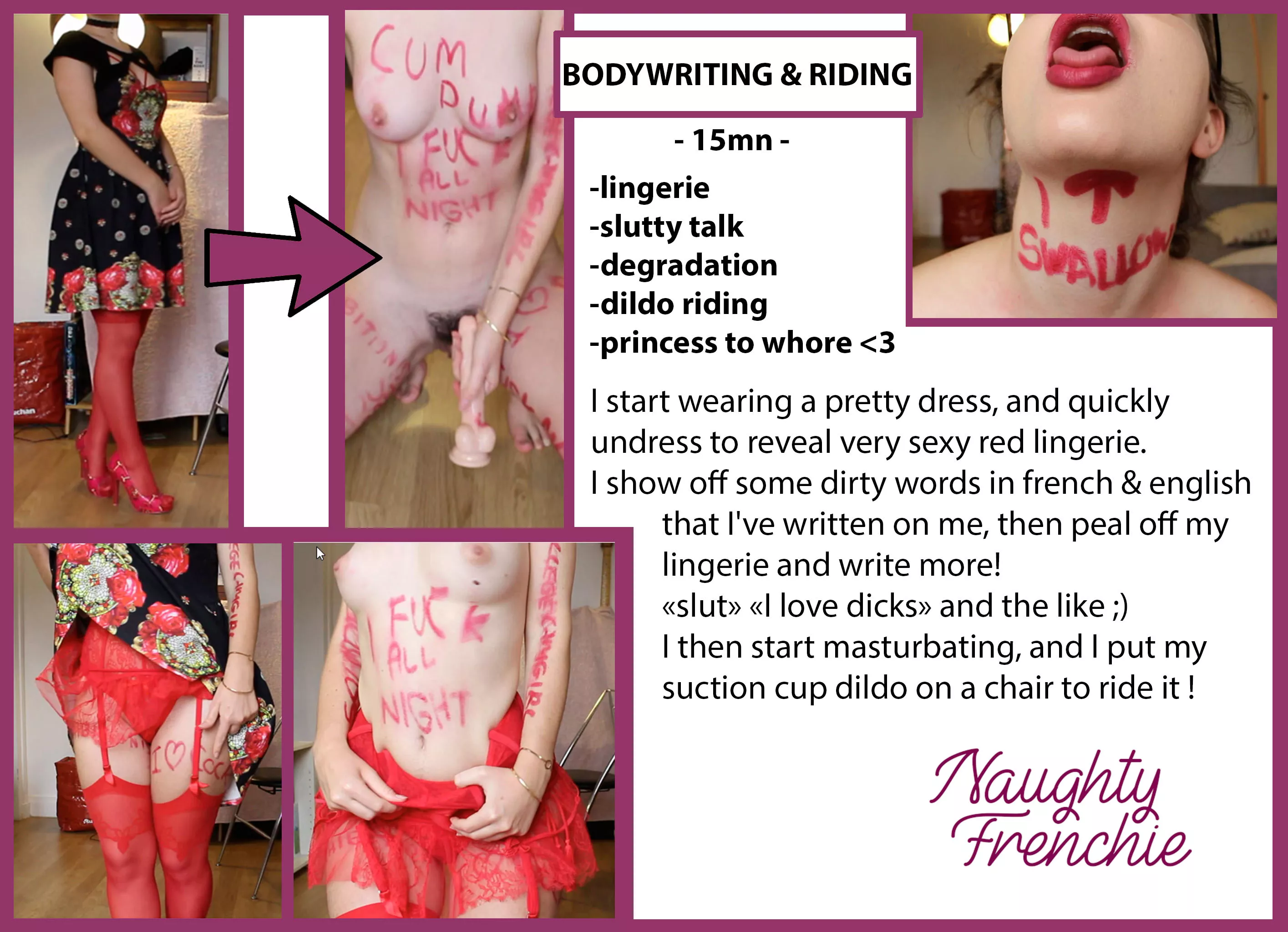 Preview for my video: writing dirty words on my body!