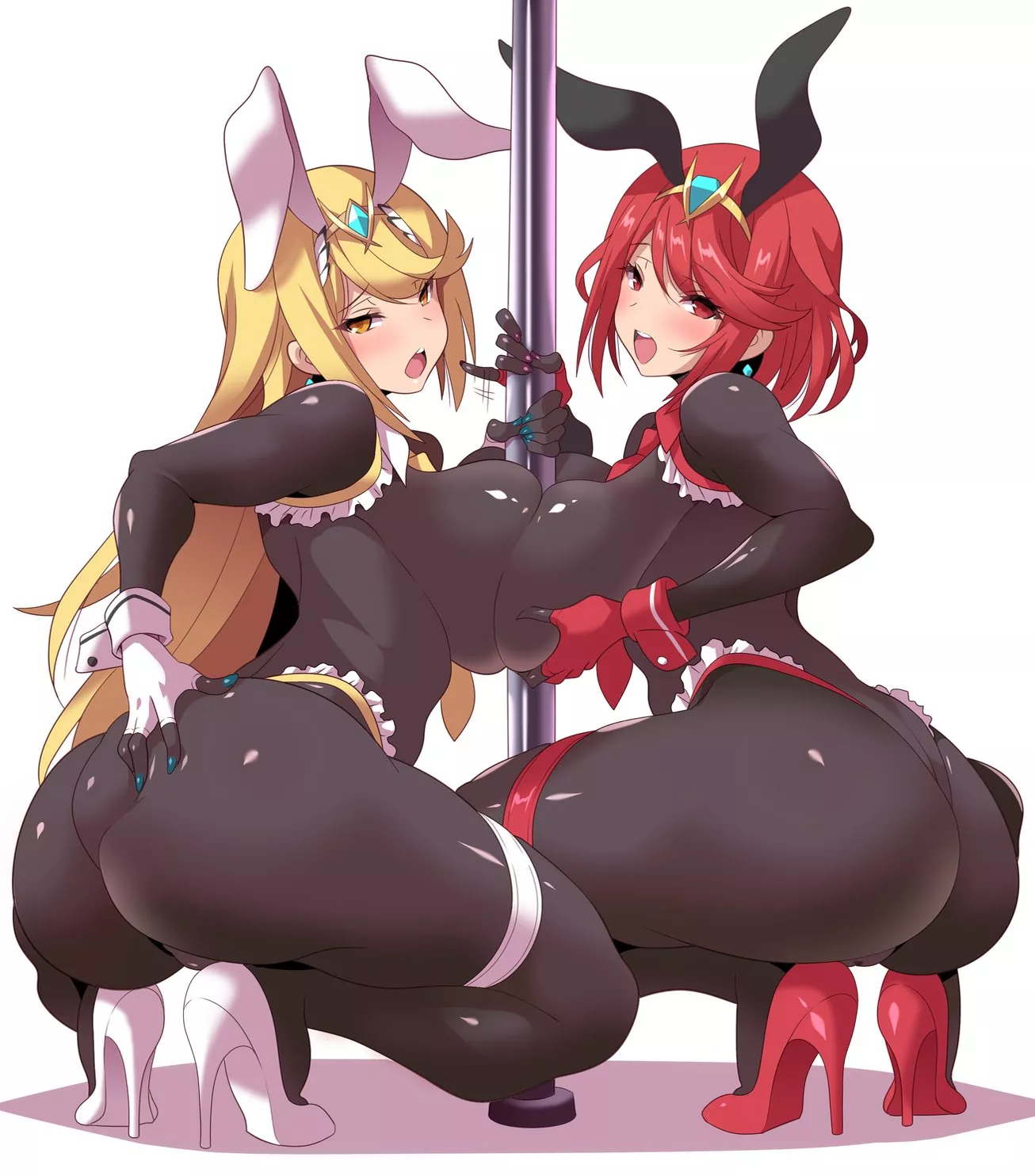 Pyra And Mythra Shiny Bunny Girl Strippers (Konno Tohiro) [Xenoblade]