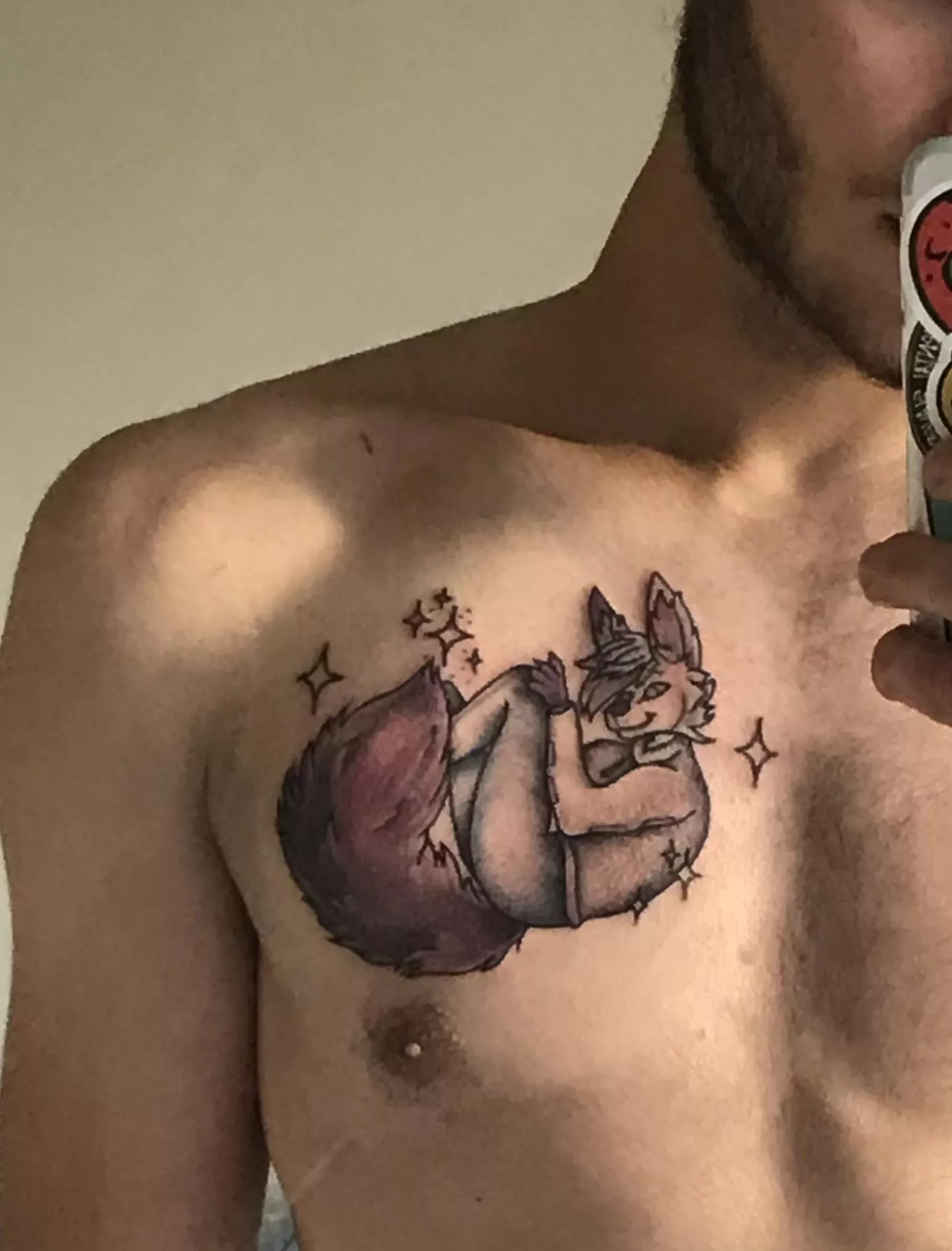 Quartz tattoo half way done! Still need to add colours will keep posting updates on ig @lewisquartz100 :) (anyone who tells u a tattoo don’t hurt is lying btw)