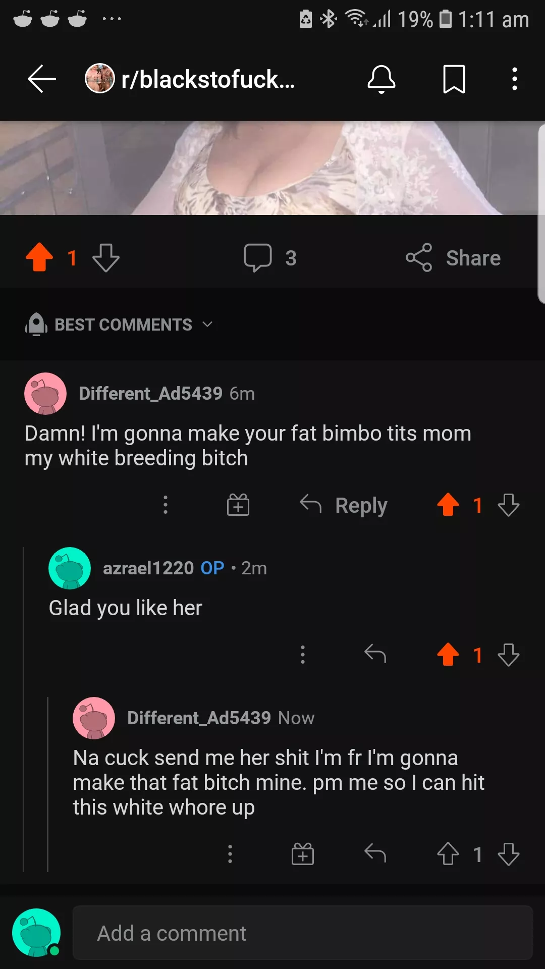 Recently posted my mum in a sub for bbc and had this interaction 😳