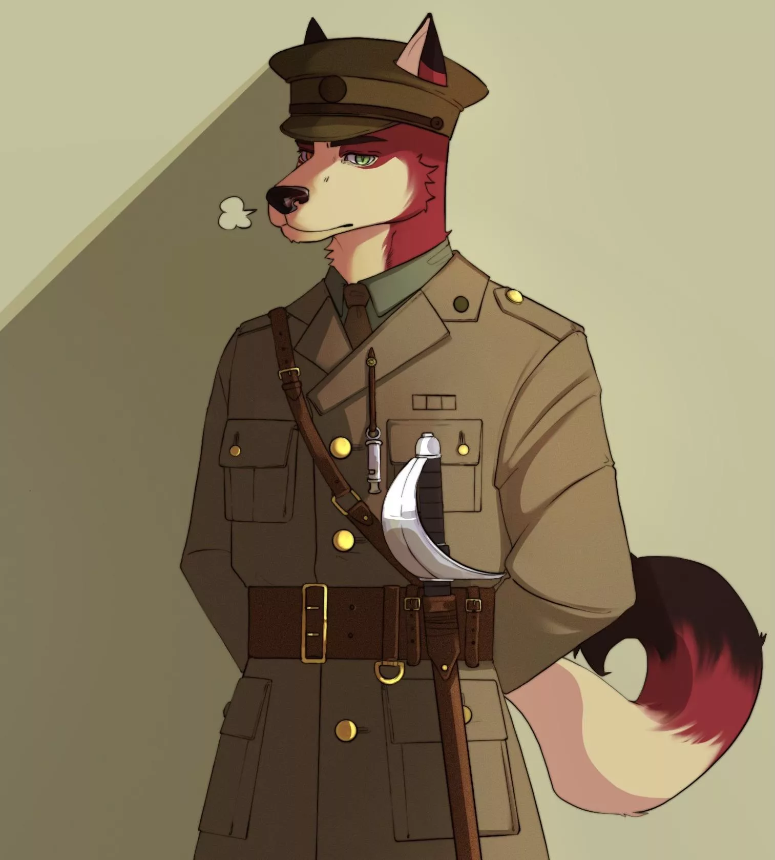 Reporting for duty! A close up of this dapper husky (art by me, husky belongs to mackinstalker via twitter).