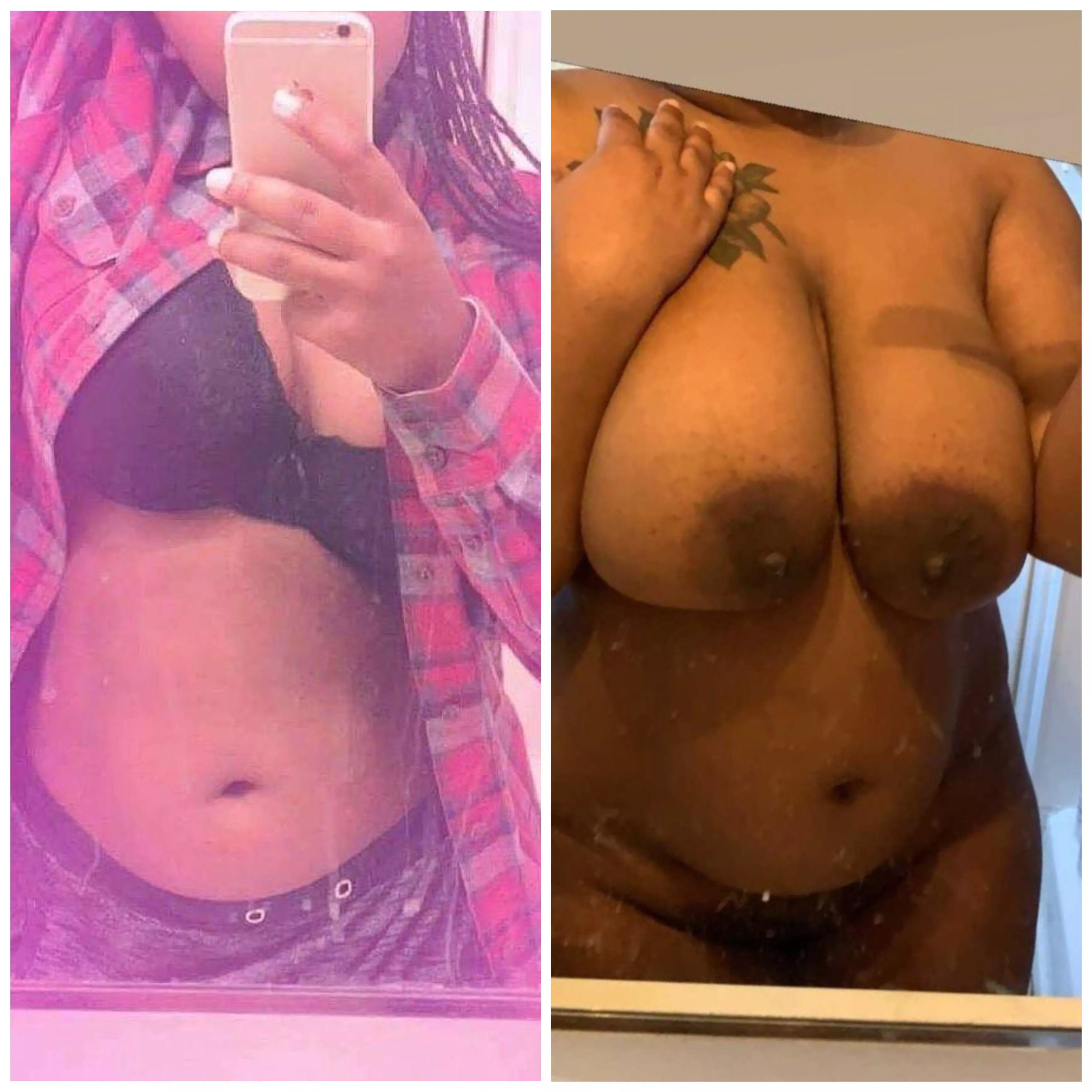 Same woman different weight and more confidence 😊🐷❤️
