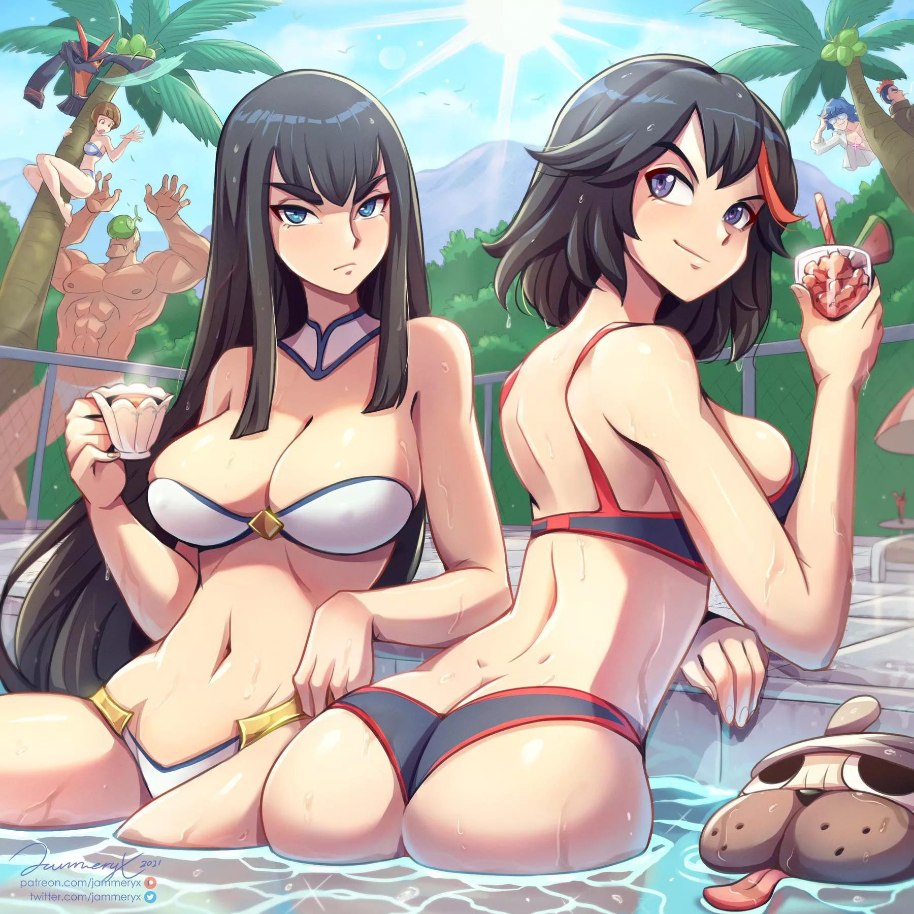 Satsuki & Ryuko at the Pool (Jammeryx) [Kill la Kill]