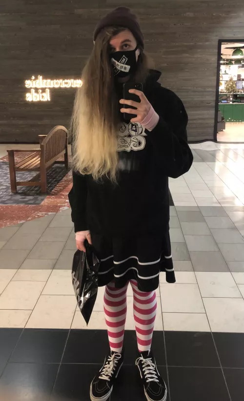 second time ever going out in public like this, i thought i looked cute but the clerk at spencers kept giving me weird looks. Do you think i look ok? 😖