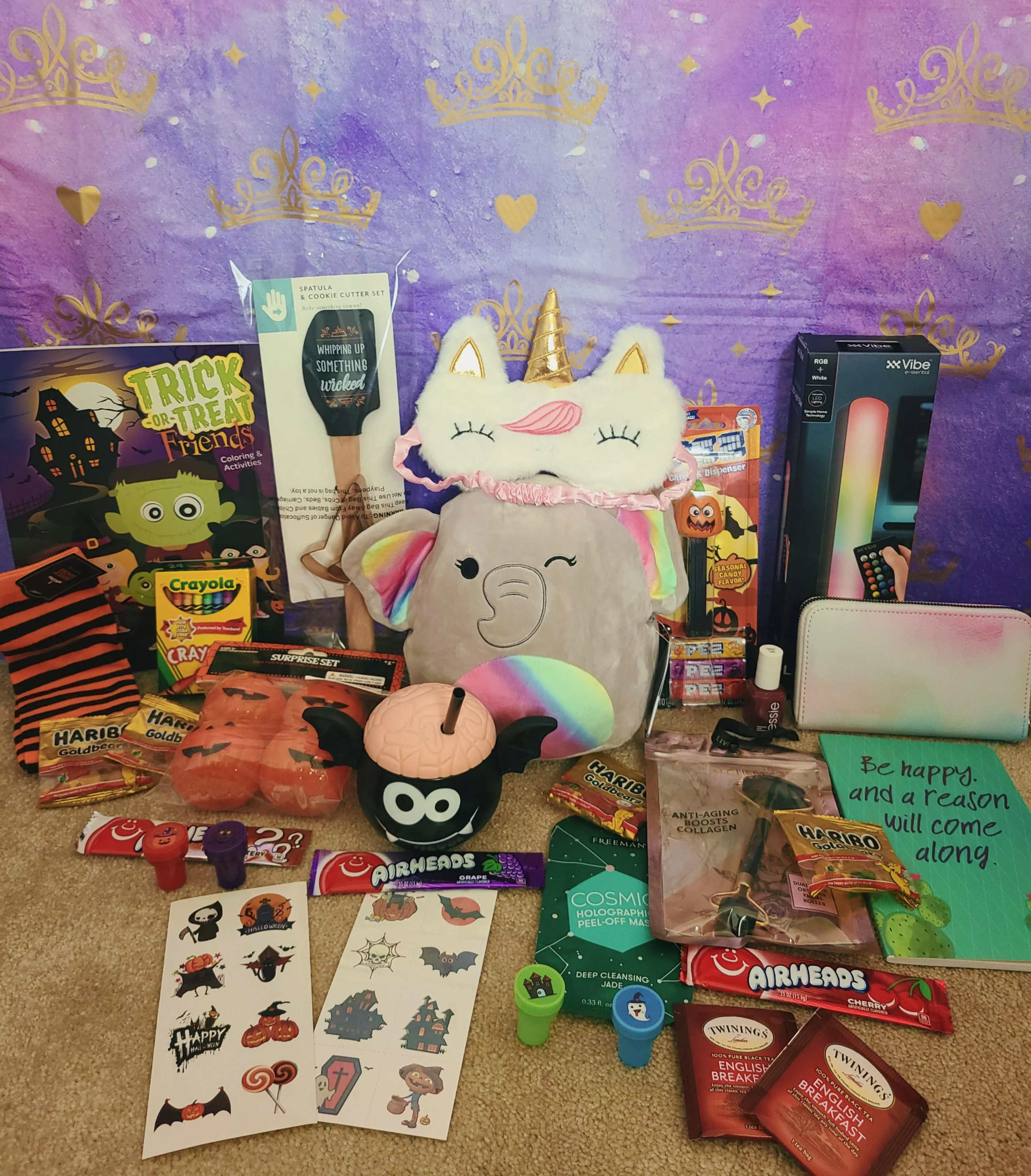 Self care mystery boxes with a spooky twist!! Halloween tattoos, stickers, stamps, coloring books & so much more!! *Link in comments* *Message me here after you order for a special treat to be included in your order!!*