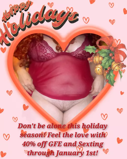 [Selling] 🎀 Feel the love, and the lust, this Holiday season! 40% off sexting and GFE through January 1st! 🎀 DM or catch me on Kik! BodaciousLittleMiss 💋