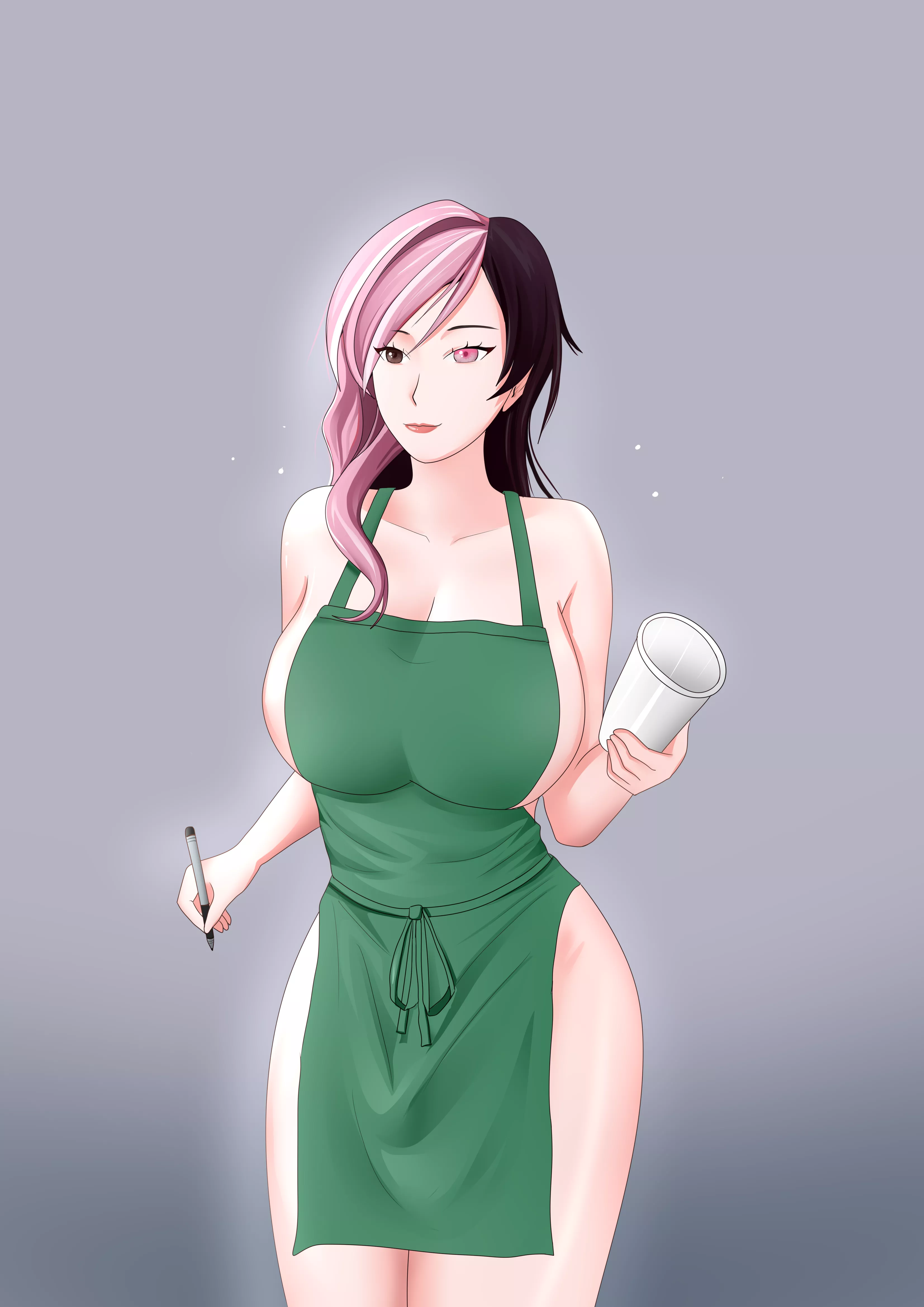 sexy barrista neo here too take your order [rwby] (andrian_gates) commissioned by me