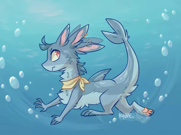 Shark!! [art by me @kazunekomori on twitter]